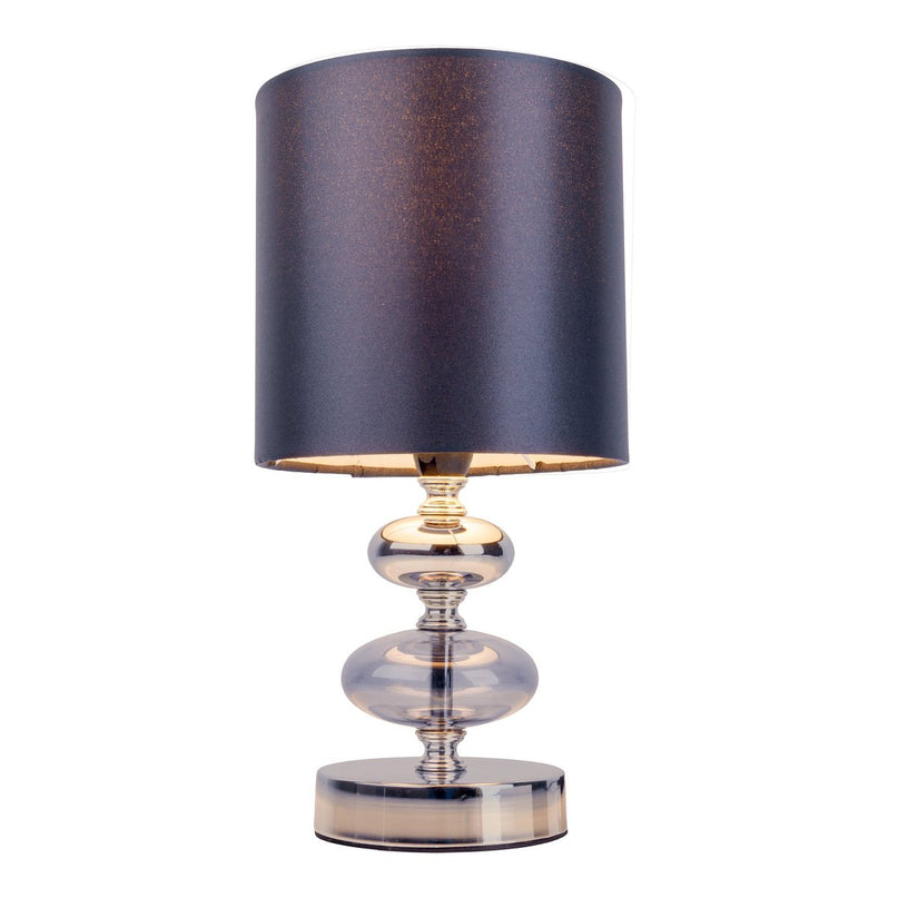Stof, tafellamp "mali", tafellampje, textiel in zwart, met e14 -aansluiting, voor eetkamer, woonkamer, gang of kantoor, tafellamp voor woonkamer of eetkamer, bedlamp 28,5 cm hoog