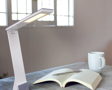 LED Draadloos tafellicht "ULF" grijs, gemaakt van metaal en plastic in grijs en wit, met stevig ingebouwde LED's, 26 cm hoog, lichte kleur verstelbaar in 3 stappen