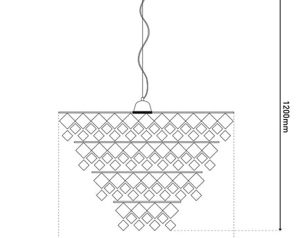 Acryl hanger lamp "fancy", moderne kroonluchter gemaakt van metaal en plastic in chroom, met E27 -versie en een Øvon 38 cm