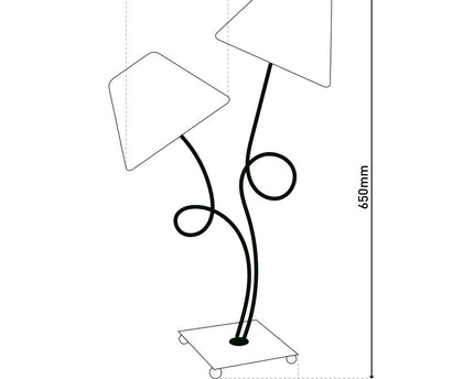 Tafellamp, 2-flame "boho" ", tafellamp bruin/beige, met E14-aansluiting, voor eetkamer, woonkamer, gang of kantoor, 65 cm hoog