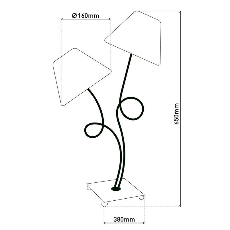 Tafellamp, 2-flame "boho" ", tafellamp bruin/beige, met E14-aansluiting, voor eetkamer, woonkamer, gang of kantoor, 65 cm hoog