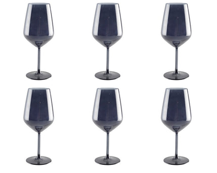 Zwarte wijnglazen - veel van 6