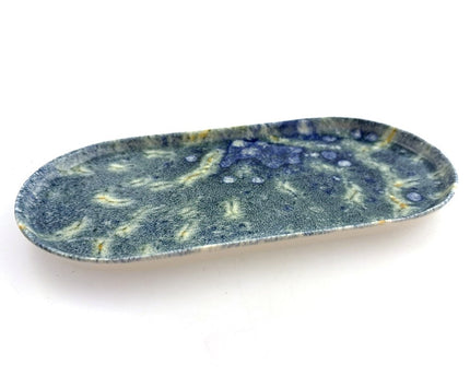 Azure blauw ovaal gerecht groot model 22 cm