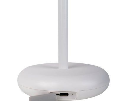 Noteloze tabletlicht "PASI" voor buiten en binnen, gemaakt van metaal en plastic in wit, dimbaar, met aanraking en geheugenfunctie, ca. 26 cm hoog