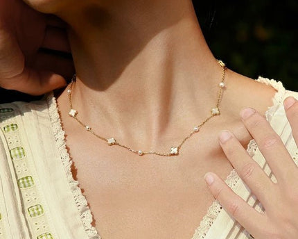 Elegante MOP Lucky Clover parels kralen ketting