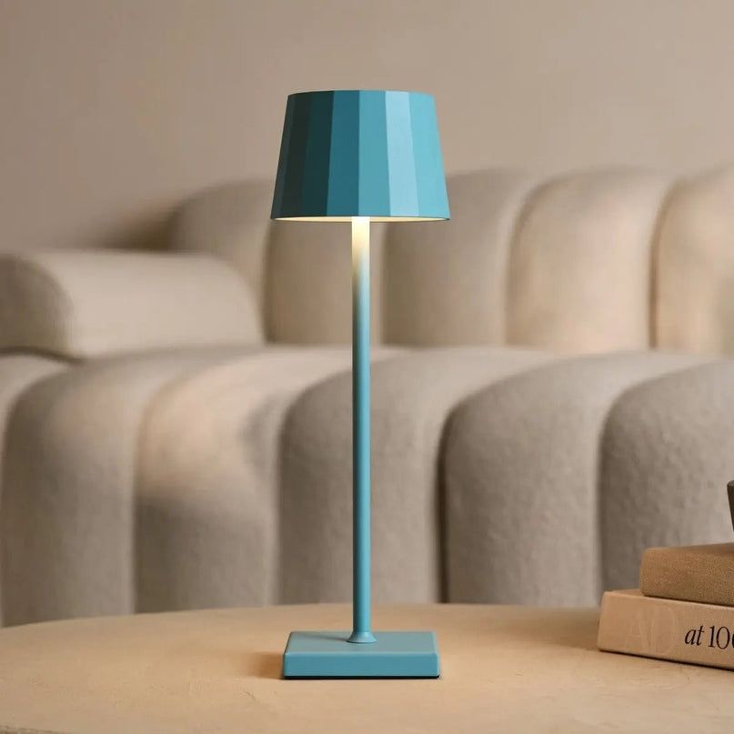 William Amsterdams blauwe oplaadbare ijzeren tafellamp – dimbaar, batterij van 120 uur, USB-C