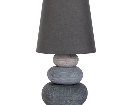 Keramische tafellamp "Stoney", keramische tafellamp in grijs, met E14 -aansluiting, tafellamp voor eetkamer, woonkamer, gang of kantoor, of als bedlamp, 31 cm hoog