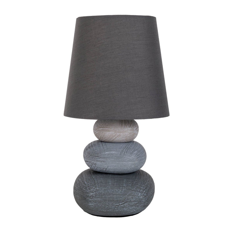 Keramische tafellamp "Stoney", keramische tafellamp in grijs, met E14 -aansluiting, tafellamp voor eetkamer, woonkamer, gang of kantoor, of als bedlamp, 31 cm hoog