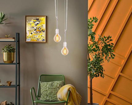 5-set LED-lamp met E14 versie 3.9 watt, gemaakt van metaal en glas, barnsteen