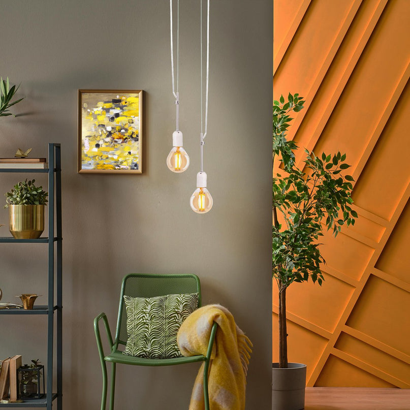 5-set LED-lamp met E14 versie 3.9 watt, gemaakt van metaal en glas, barnsteen
