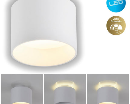 LED Spot "Trios" Ø 10 cm wit, gemaakt van metaal en plastic met geïntegreerde LED's