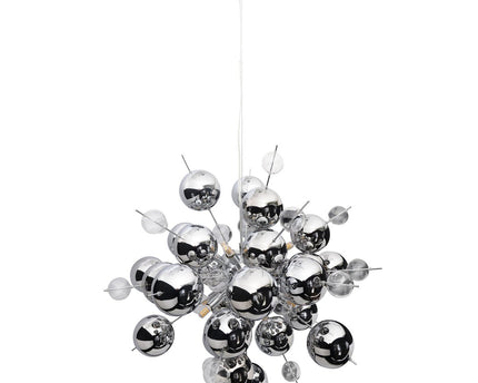 Hanger lamp "explosie" chroom gemaakt van metaal en glas, G9 -versies, hangende lamp voor eetkamer, woonkamer, gang of kantoor, Øca. 65 cm