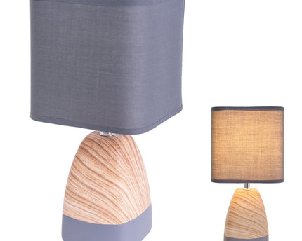 Ceramict Table Lamp "Cremona" gemaakt van keramiek in bruin/grijs met E14 -aansluiting, tafellamp voor woonkamers 31 cm hoog
