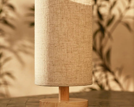 Ben lichtbruine houten donkerbruine tafellamp-oplaadbaar, dimbaar, USB-C aangedreven