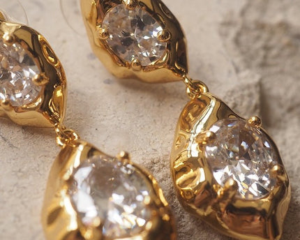 Vintage Rock Stone Design Sparkling -oorbellen
