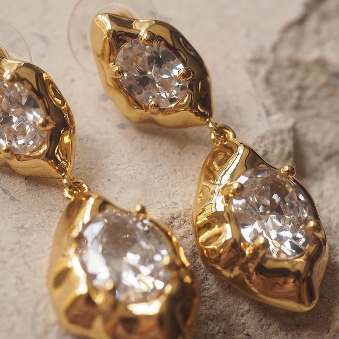Vintage Rock Stone Design Sparkling -oorbellen