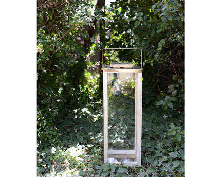 Grote glazen lantaarn 25x25x71cm