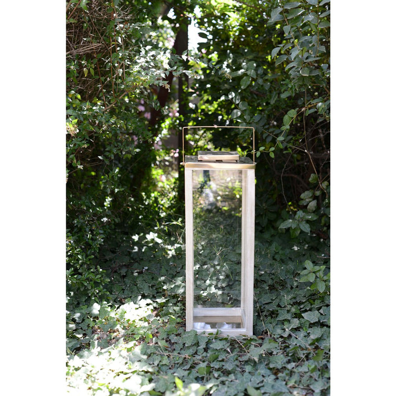 Grote glazen lantaarn 25x25x71cm