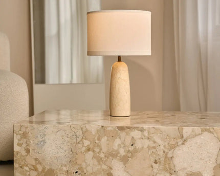 Charlotte Marmeren Lamp met Katoenen Kap – Elegante verlichting voor uw huis
