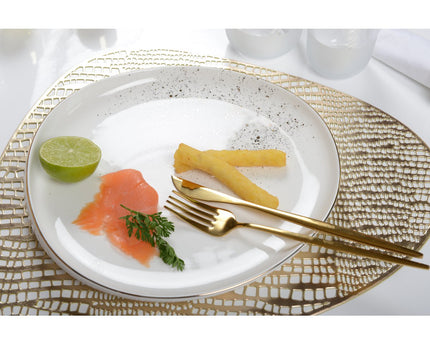 Witte ovale dessertplaat of flits of