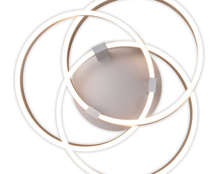 Smart Home LED plafondlicht "Divora" Ø 58 cm, plafondlamp gemaakt van metaal, aluminium geborsteld en wit plastic, met veel functies, stevig gebouwd -in LED's, verlichting voor woonkamer, eetkamerkantoor of gang