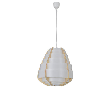 Hanglamp "Malmö", hanglamp gemaakt van plastic in beige, E27 -aansluiting, voor eetkamer, woonkamer, gang of kantoor, met een Ø37 cm