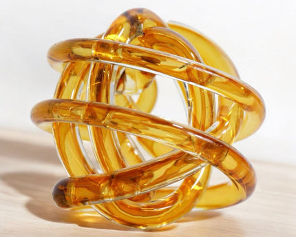 Gele glasknoop (klein) Diameter: 11cm