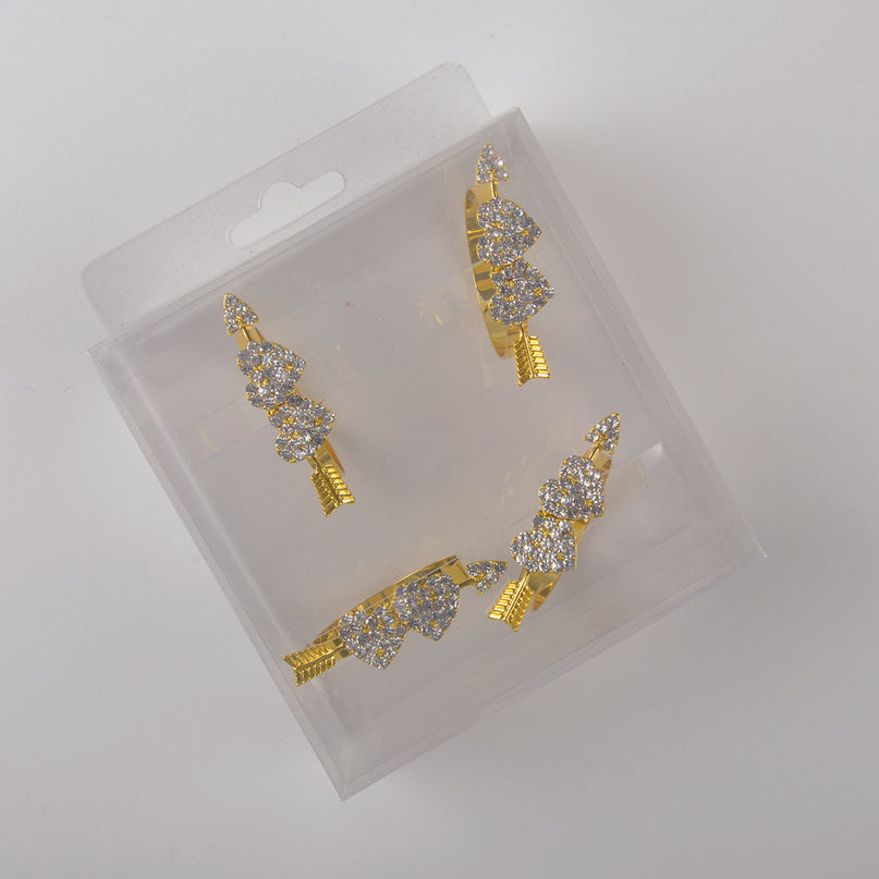 Set van 4 rondes van kernhanddoeken