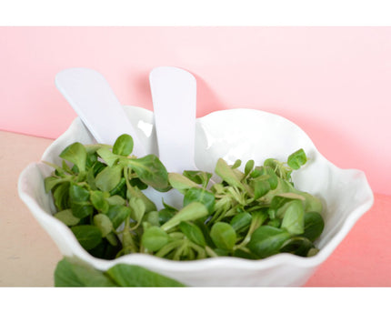 Witte salade bestek in melamine 27x9.5x1cm