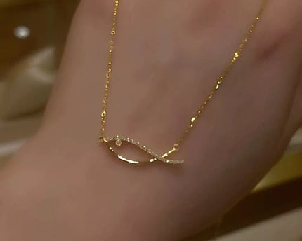Oogverblindende vis goud vermeil ketting