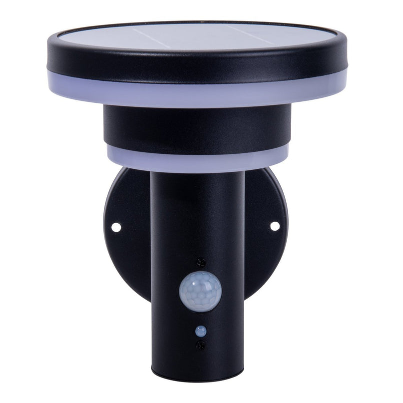 LED Solar Buitenwandlamp "Nora", voor buiten, wandlamp - metaal en plastic in het zwart, met geïntegreerde LED