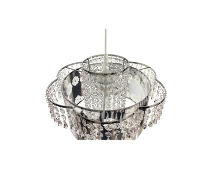 Acryl hanger lamp "fancy" van moderne kroonluchters gemaakt van metaal en plastic in chroom, met E27 -versie en een Øvon 32 cm