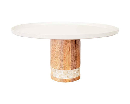 Houten witte taartgerecht groot model 30x30x15cm