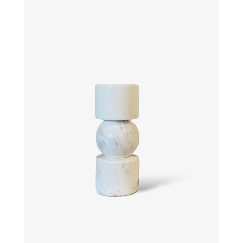 KANDELAAR | MARBLE | WHITE S H19.5cm*W8cm D 8cm
