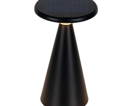 Zonne -batterijlampje "Palu" voor buiten en binnen, gemaakt van plastic in zwart, 20 cm hoog