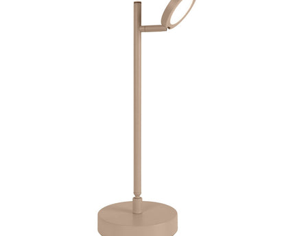 LED Draadloos tafellicht "Lupa", 45 cm hoog, gemaakt van gelakte aluminium (matte amandelen, pantone 481 c) en wit plastic, LED geïntegreerde, dimbare, aanraaksensor.