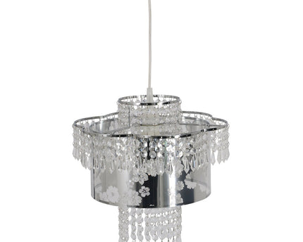 Acryl hanger lamp "fancy" van moderne kroonluchters gemaakt van metaal en plastic in chroom, met E27 -versie en een Øvon 32 cm