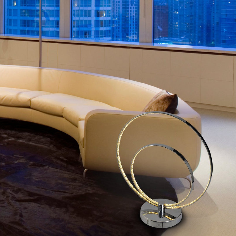 LED -tafellamp "Universe" 38,5 cm hoog gemaakt van metaal in chroom, met geïntegreerde LED