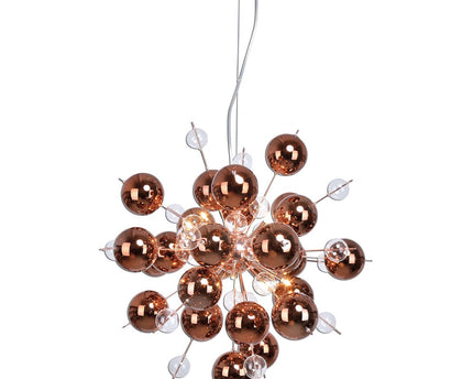 Hanger lamp "explosie" van metaal en glas, G9 -versies, hangende lamp voor eetkamer, woonkamer, gang of kantoor, Øca. 65 cm