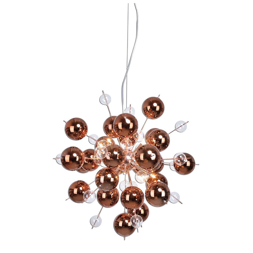 Hanger lamp "explosie" van metaal en glas, G9 -versies, hangende lamp voor eetkamer, woonkamer, gang of kantoor, Øca. 65 cm