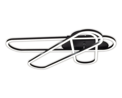 LED CCT -plafondlicht "Carlon" gemaakt van Matt Black Aluminium en Plastic, met geïntegreerde LED, 120 cm lang