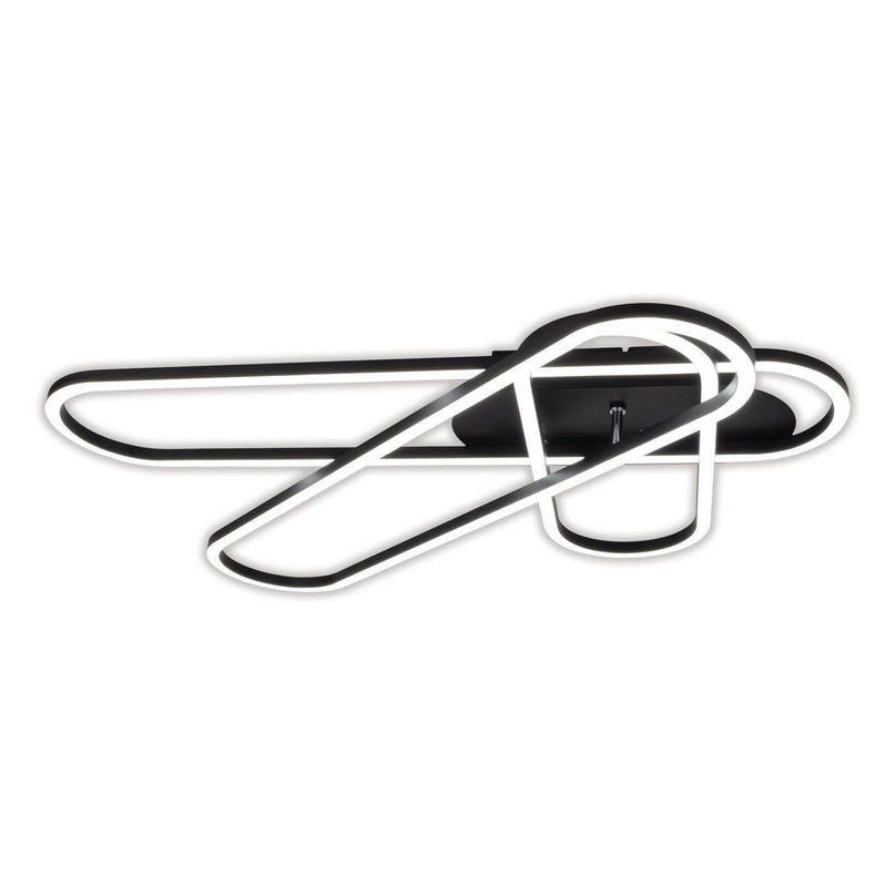 LED CCT -plafondlicht "Carlon" gemaakt van Matt Black Aluminium en Plastic, met geïntegreerde LED, 120 cm lang