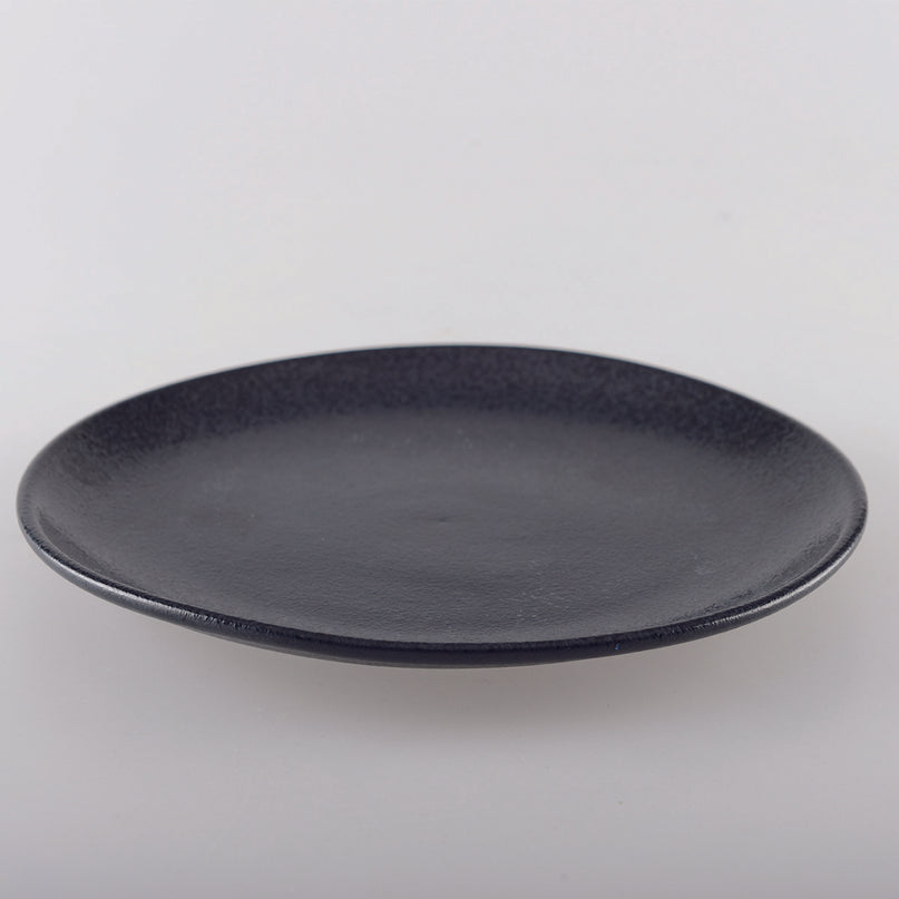 Zwart platte plaat met glans 27 cm