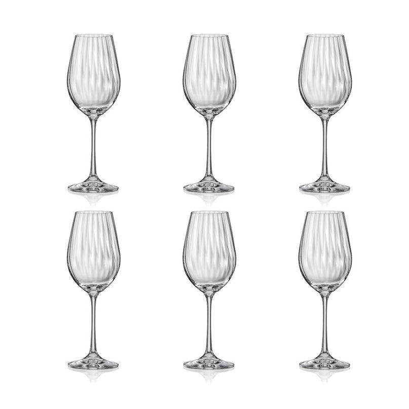 Wijnglas 350 ml waterval - veel 6