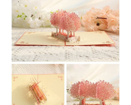 3D-kaart-kersenbloesem romantische liefdeskaart