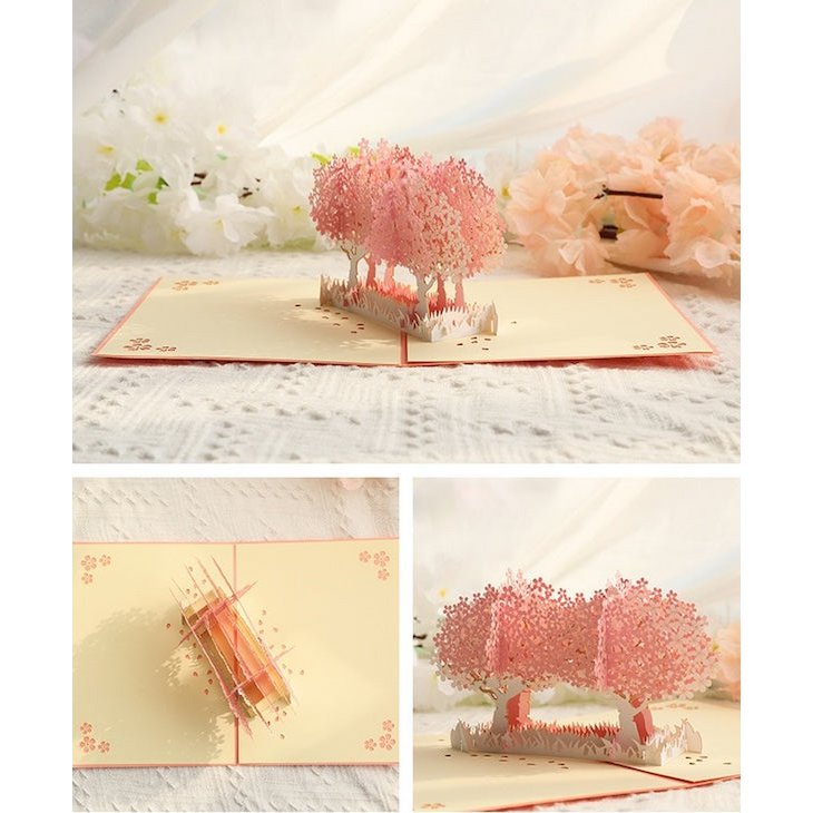 3D-kaart-kersenbloesem romantische liefdeskaart