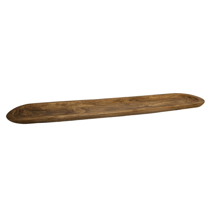 Lang rechthoekig houten decoratief dienblad 100x9x2,5 cm