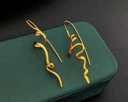 Minimalistische Swirl Line Drop Earring