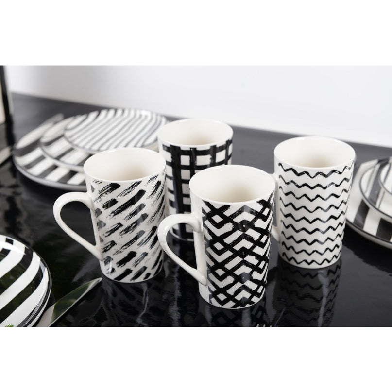 Mokken 450 ml zwart -wit - veel 4