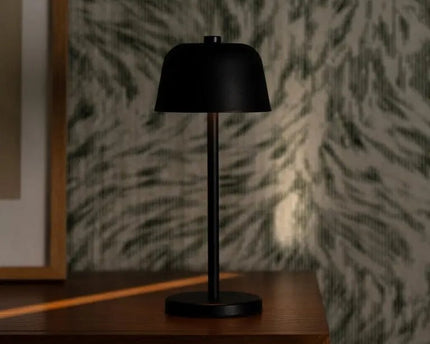 Anton Zwarte Oplaadbare Tafellamp | Stijlvolle en draadloze verlichting